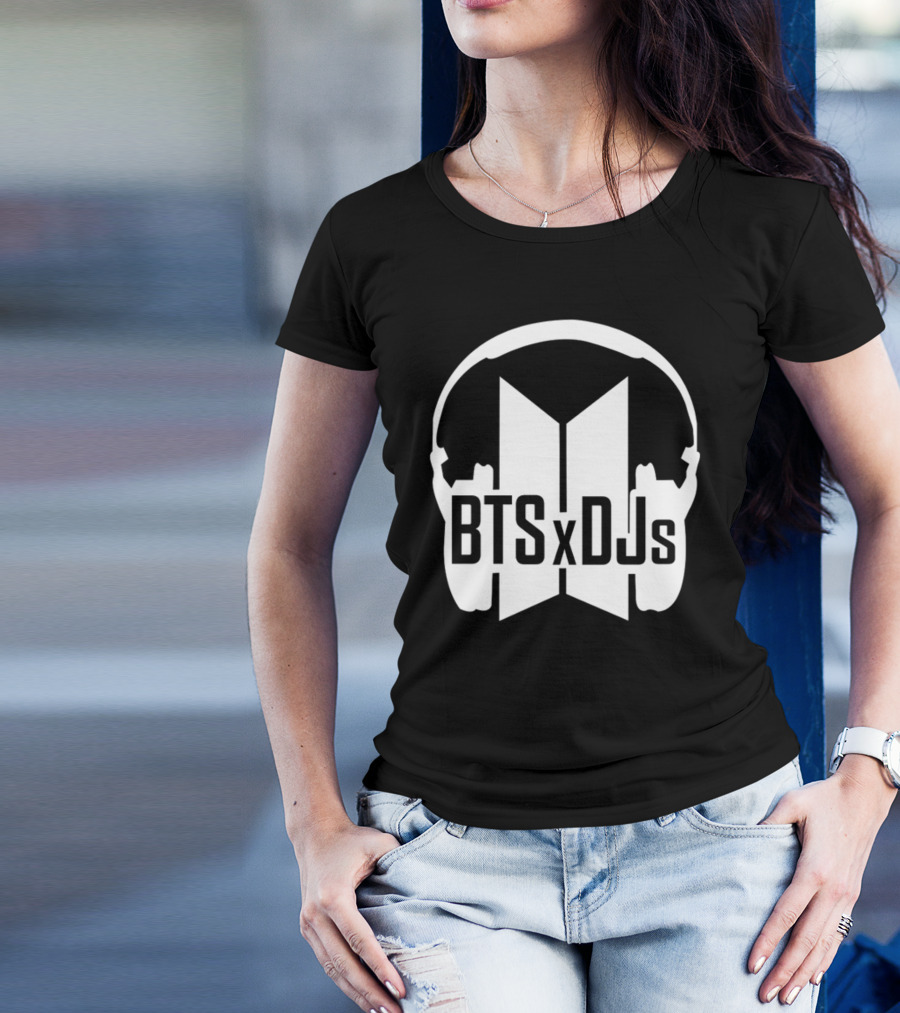 BTS X DJs Headphones Logo Collaboration T-Shirt