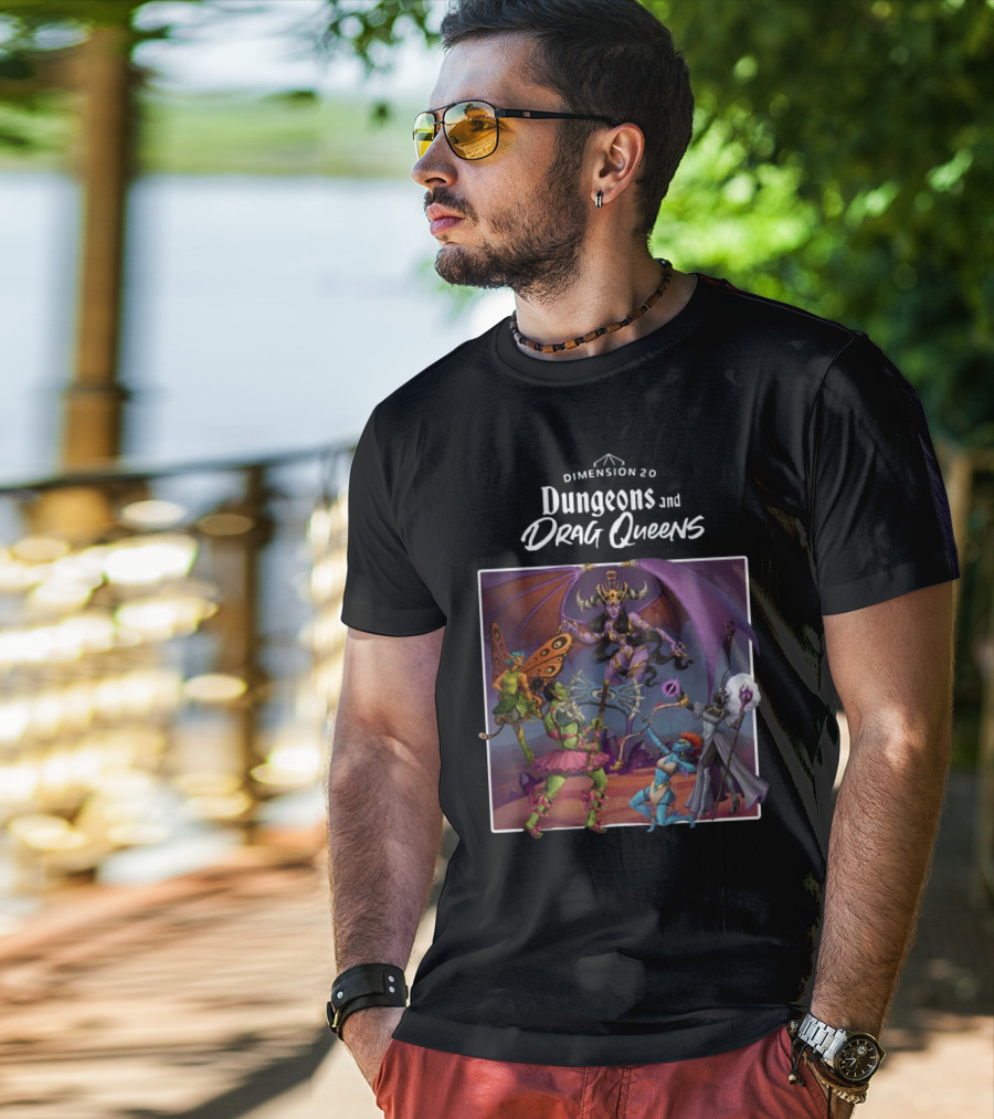 Dimension 20 Dungeons And Drag Queens Fantasy Adventure Characters T-Shirt