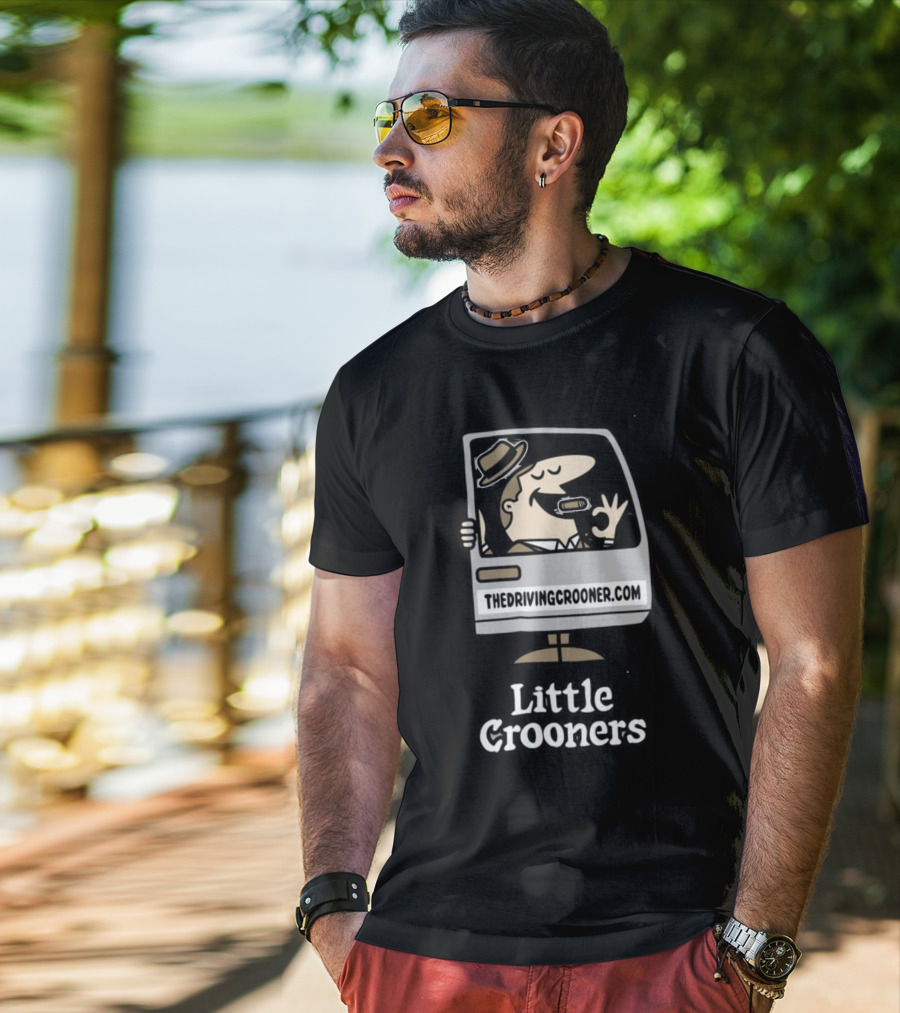 Little Crooners Thedrivingcrooner.com Microphone Character T-Shirt