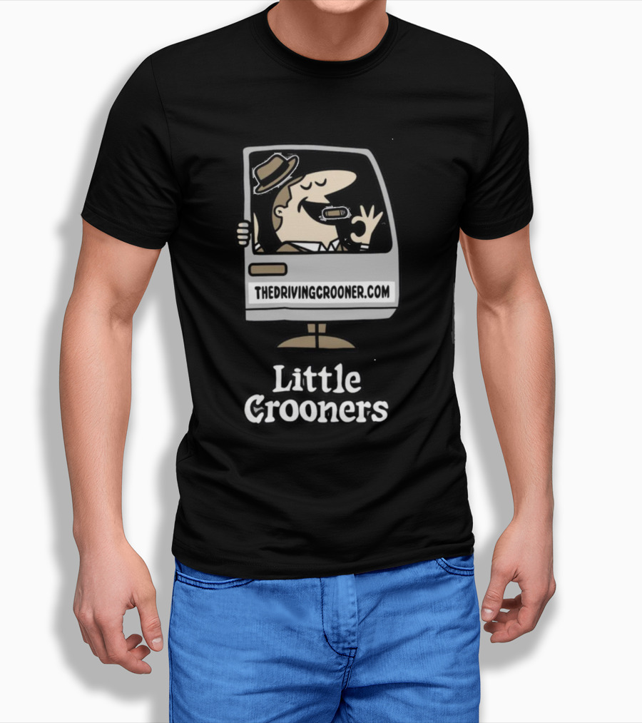 Little Crooners Thedrivingcrooner.com Microphone Character T-Shirt
