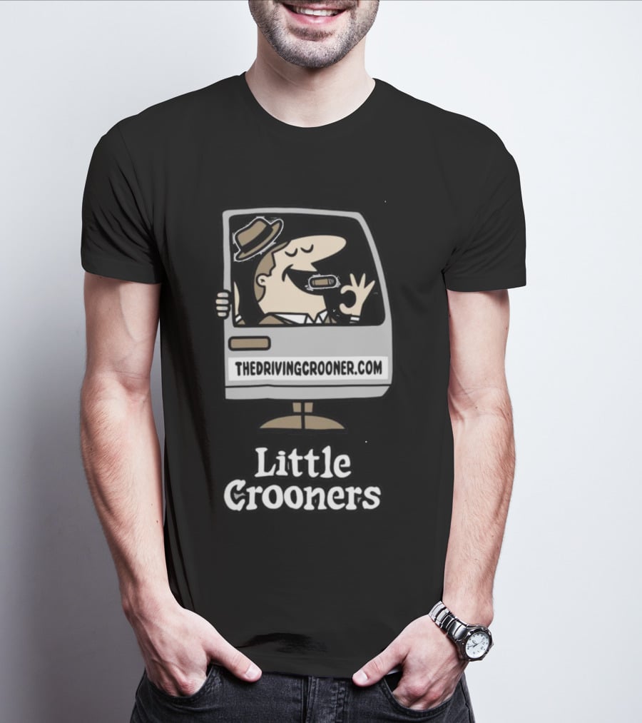 Little Crooners Thedrivingcrooner.com Microphone Character T-Shirt