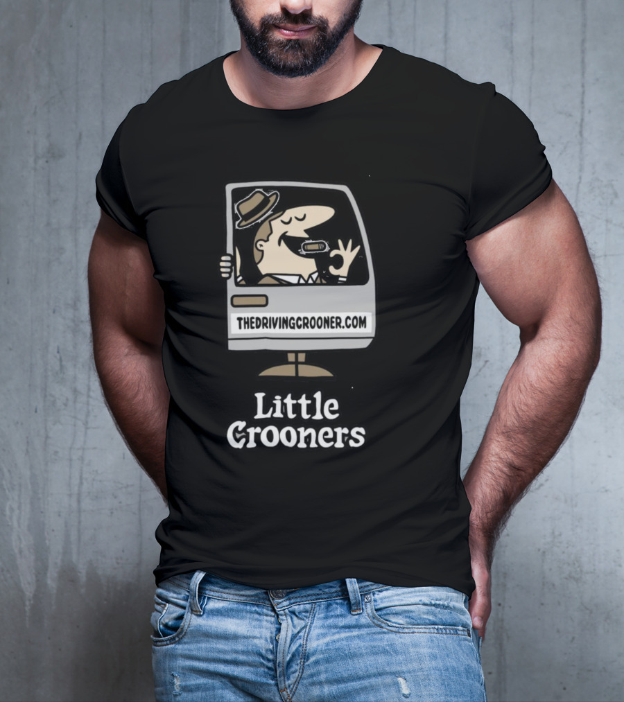 Little Crooners Thedrivingcrooner.com Microphone Character T-Shirt