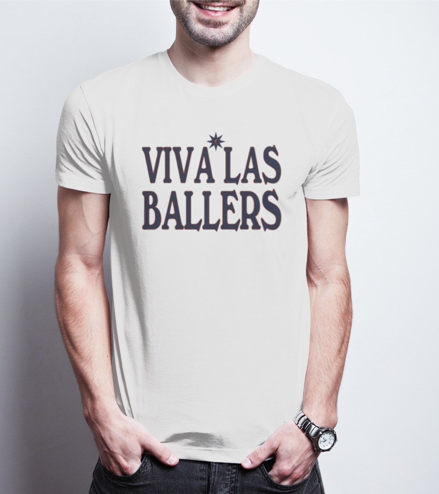 Viva Las Ballers Basketball Theme Vegas Style Phrase T-Shirt