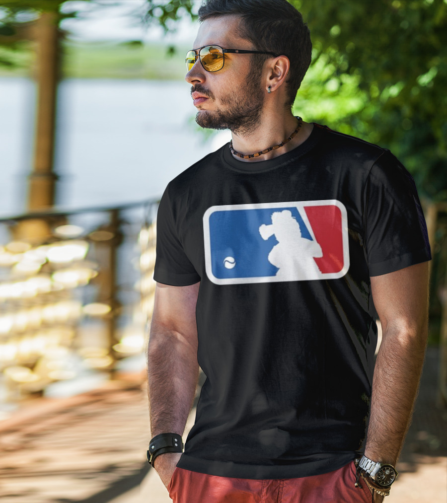 Major Baseball Phan Blue Red Mascot T-Shirt