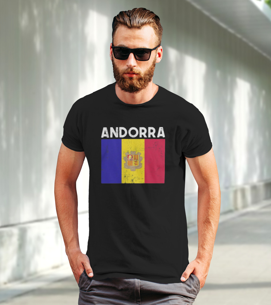 ANDORRA Flag Andorra4032 Iconic Symbol Emblem T-Shirt