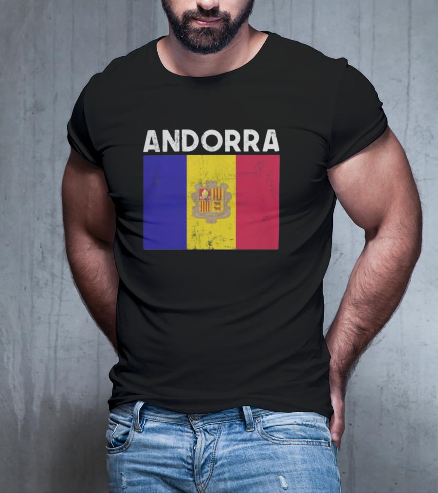 ANDORRA Flag Andorra4032 Iconic Symbol Emblem T-Shirt