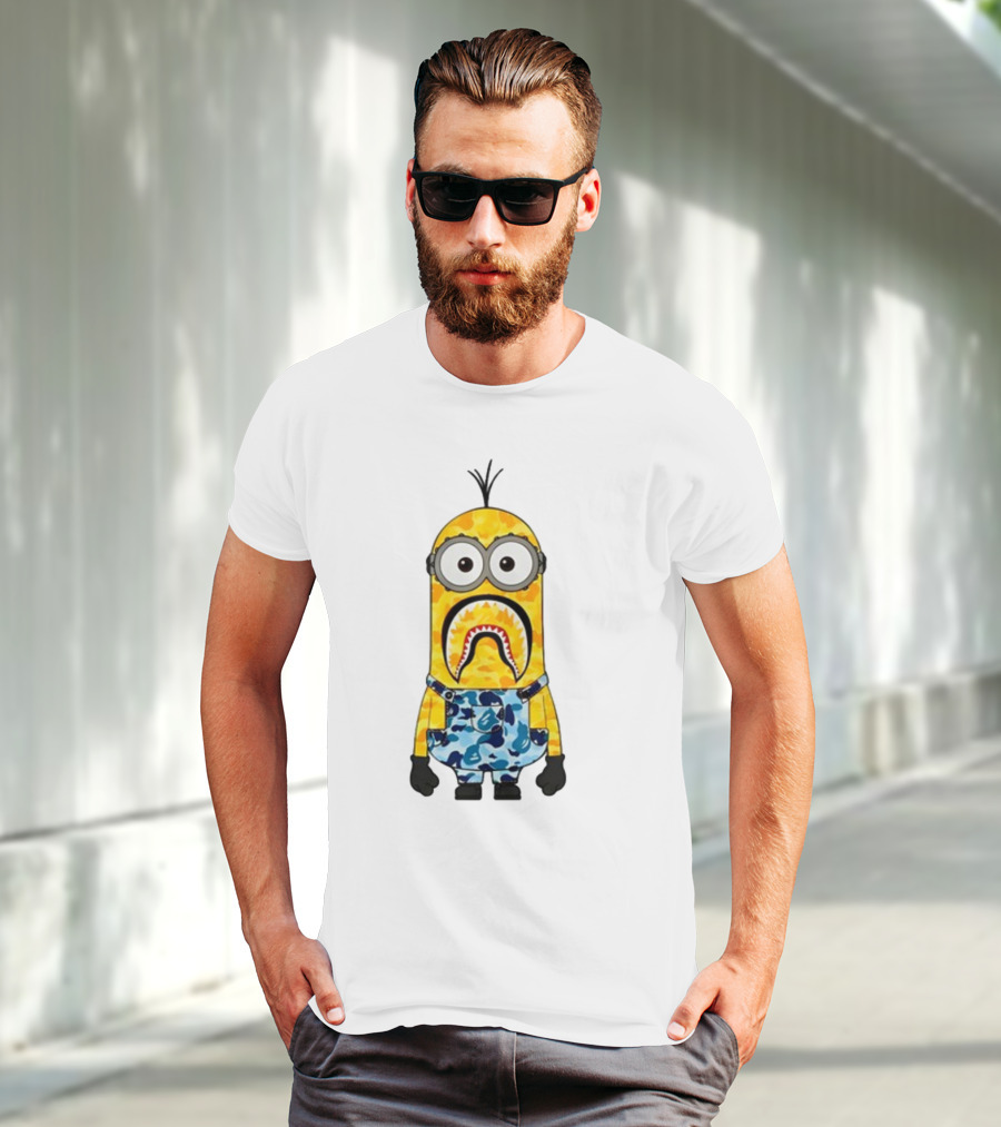Karl Stealing George’s Minion A Bathing Ape Camo Shark T-Shirt