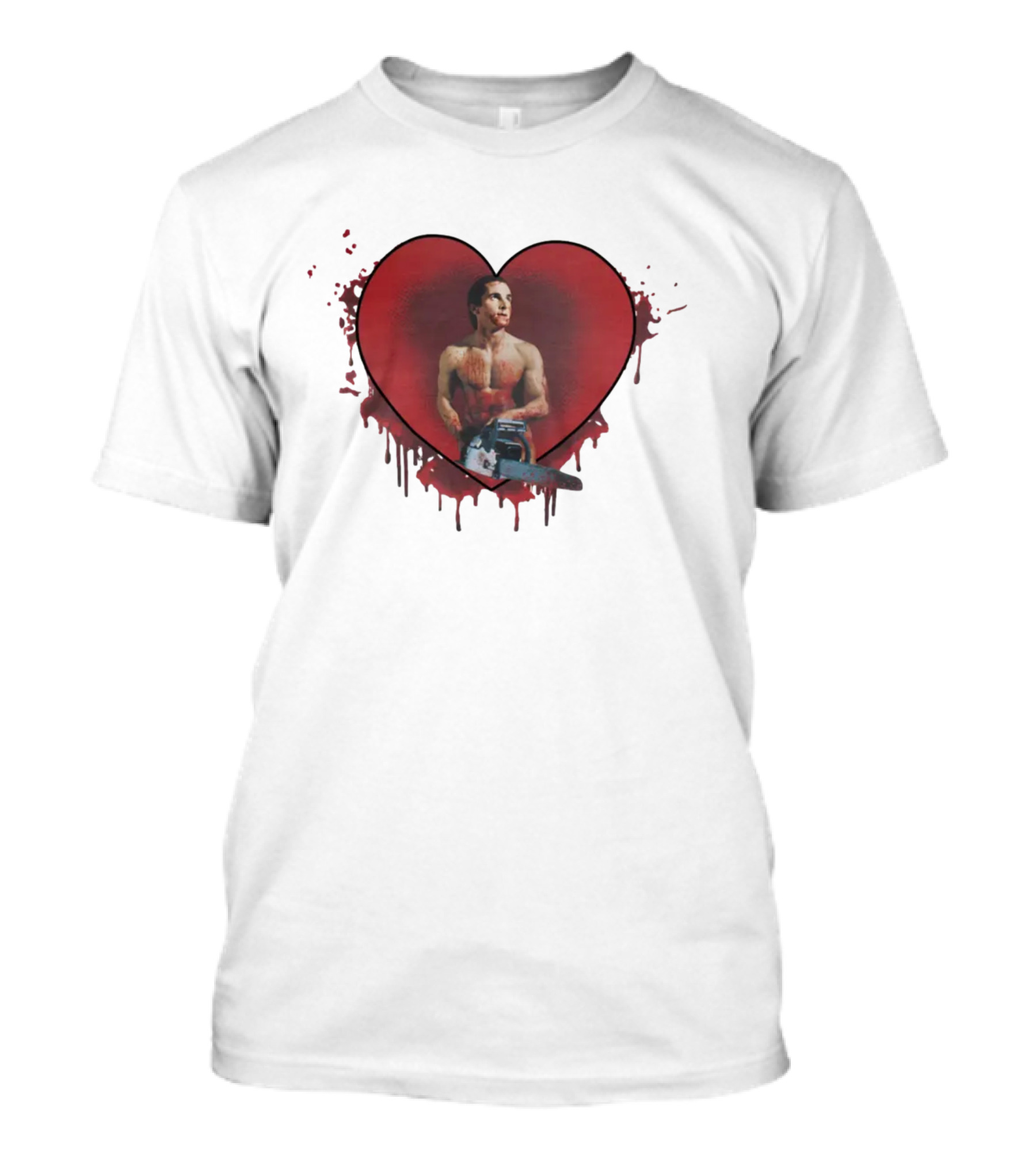Christian Bale American Psycho Chainsaw Heart T-Shirt