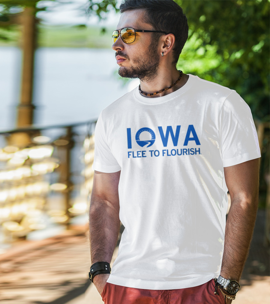 Iowa Flee To Flourish Blue Raygun T-Shirt