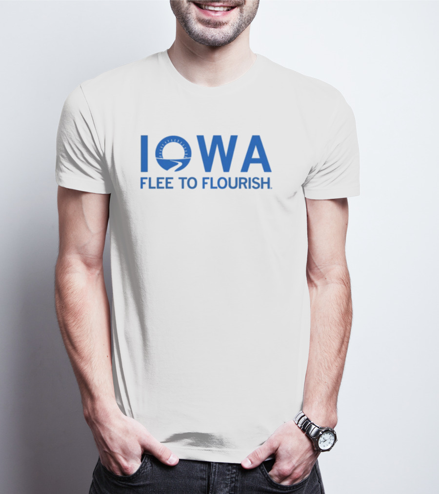 Iowa Flee To Flourish Blue Raygun T-Shirt