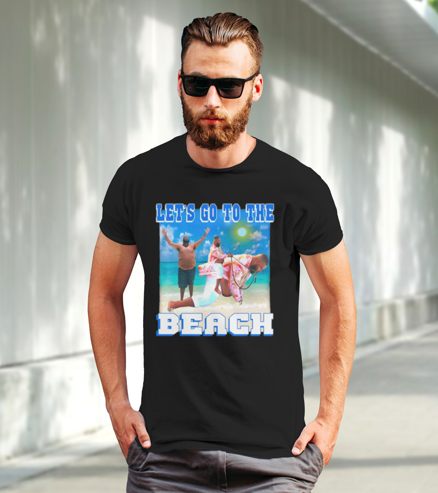 LET'S GO TO THE BEACH DJ KHALED BEACH SCENE WITH FLOATING AND JOYFUL POSE T-Shirt
