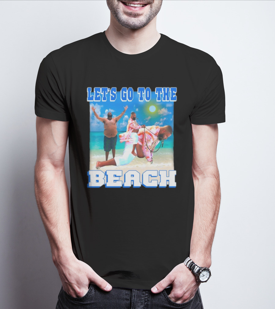 LET'S GO TO THE BEACH DJ KHALED BEACH SCENE WITH FLOATING AND JOYFUL POSE T-Shirt