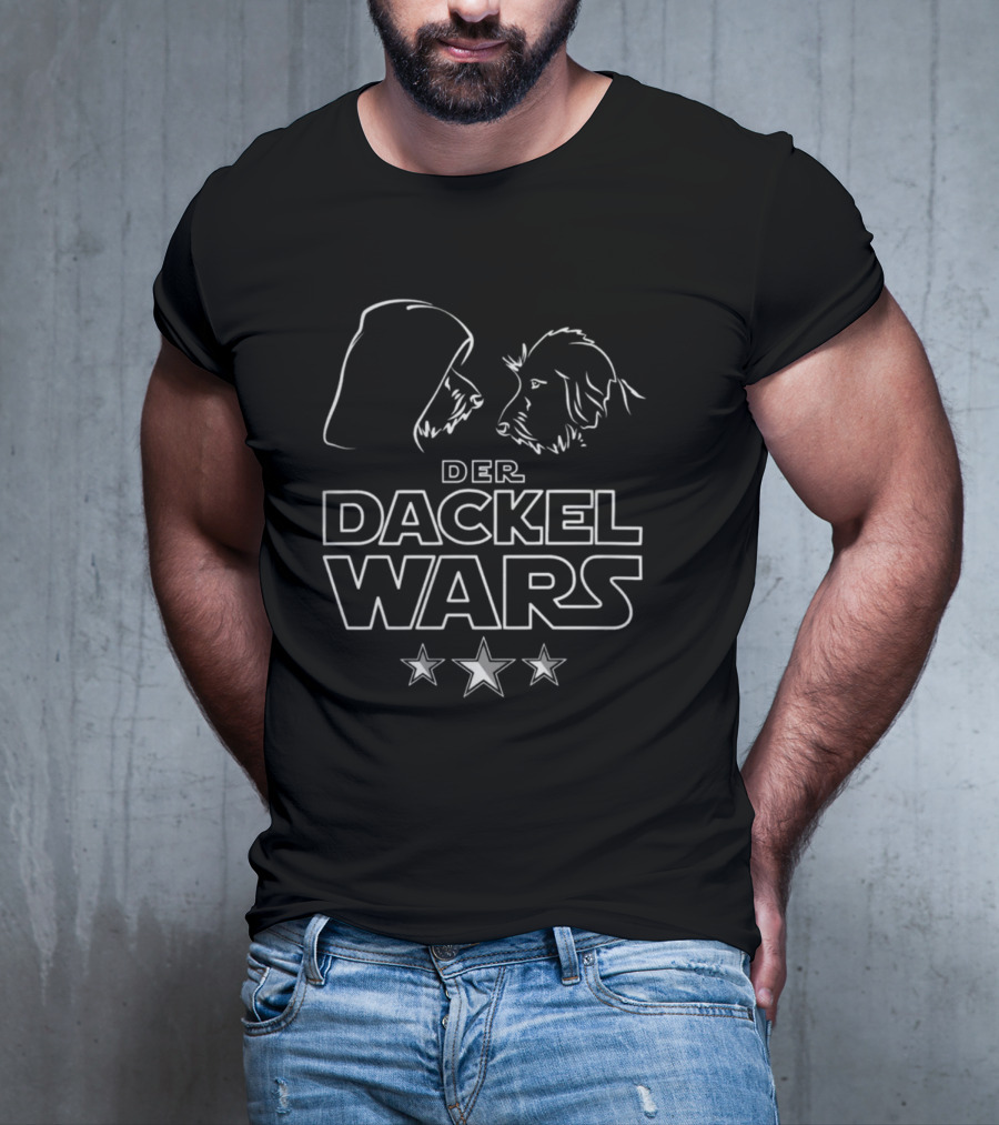 Der Dackel Wars Star Dachshund Battle Scene T-Shirt