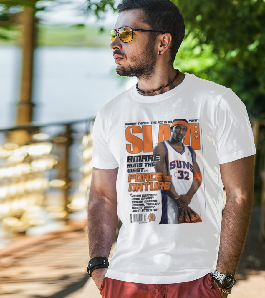 SLAM Amare Runs The West Force Of Nature Suns Basketball Star T-Shirt
