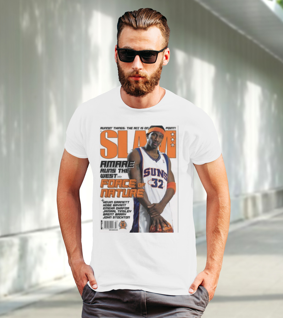 SLAM Amare Runs The West Force Of Nature Suns Basketball Star T-Shirt