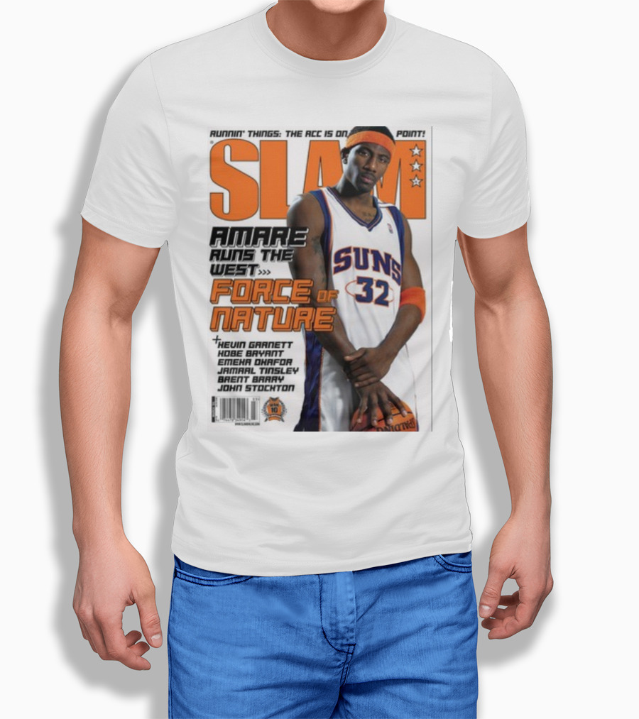 SLAM Amare Runs The West Force Of Nature Suns Basketball Star T-Shirt