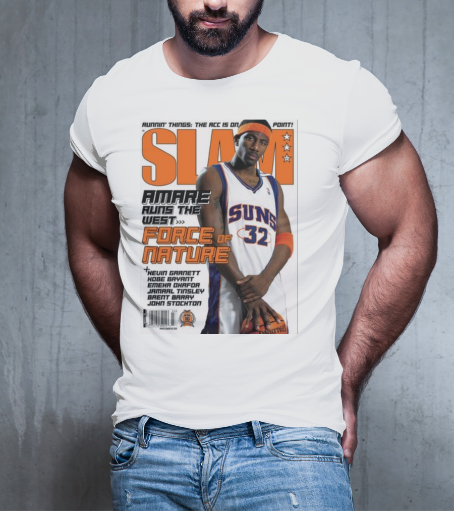SLAM Amare Runs The West Force Of Nature Suns Basketball Star T-Shirt