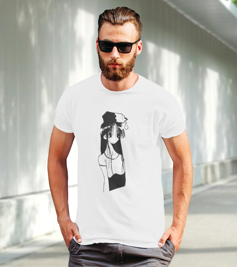 Milk Head Girl Anime Manga Style Oversized T-Shirt