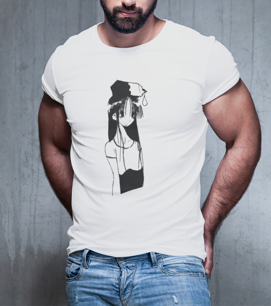 Milk Head Girl Anime Manga Style Oversized T-Shirt