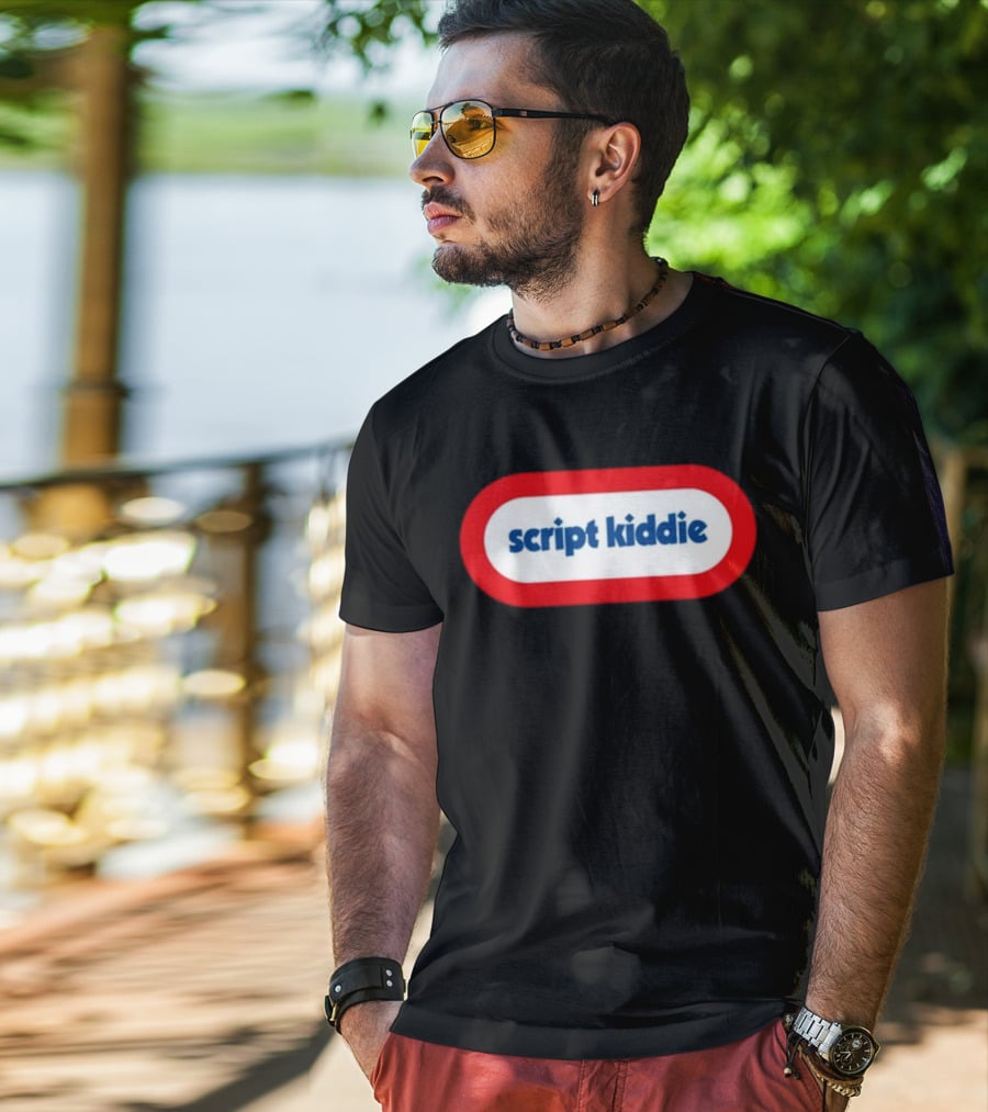 Script Kiddie Retro Logo Gaming Nostalgia T-Shirt