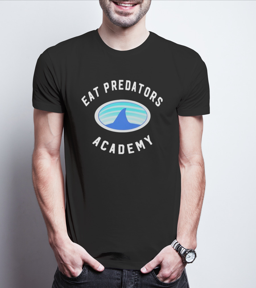 Eat Predators Academy Shark Fin Oval T-Shirt