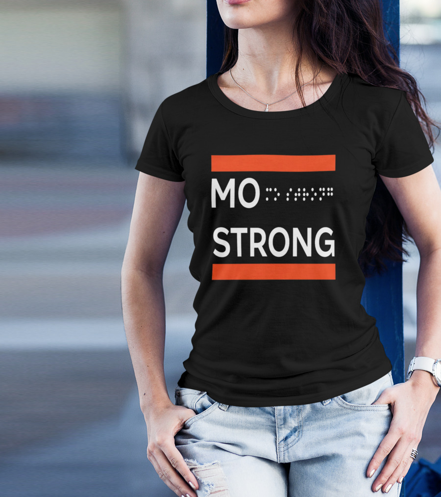 MO STRONG Braille Text T-Shirt
