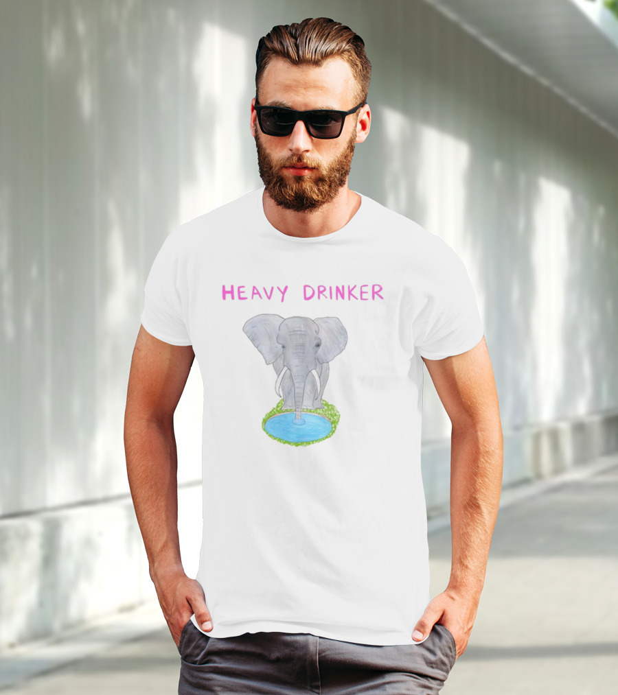 Dave Portnoy Heavy Drinker Elephant Watering Hole Scene T-Shirt