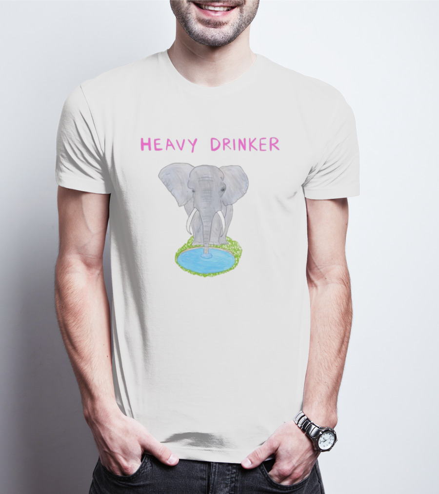 Dave Portnoy Heavy Drinker Elephant Watering Hole Scene T-Shirt