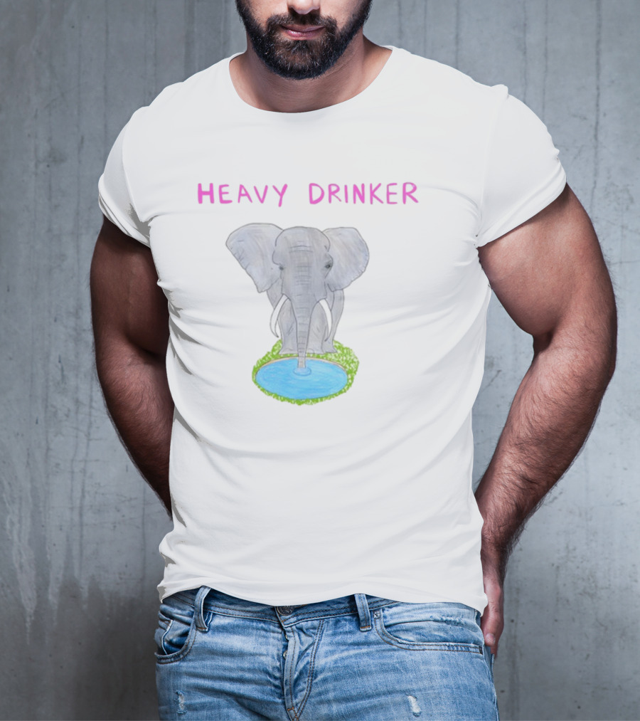 Dave Portnoy Heavy Drinker Elephant Watering Hole Scene T-Shirt