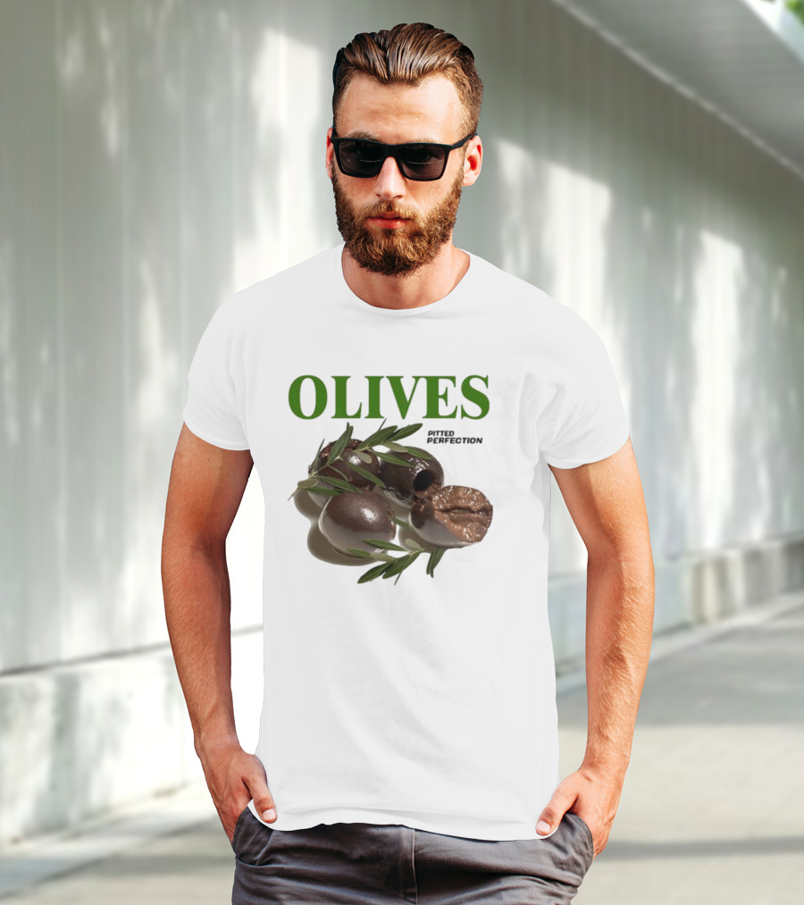 Olives Pitted Perfection Middleclassfancy Perfect In A Drink On A Plate T-Shirt