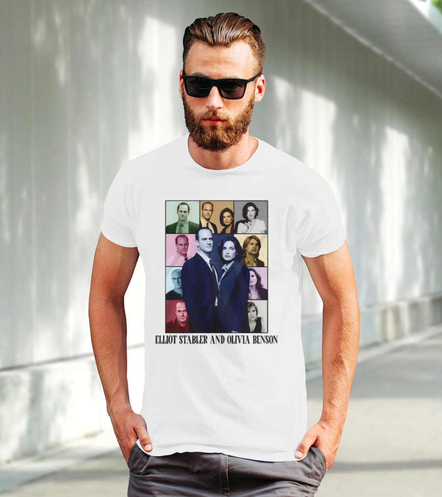 Elliot Stabler And Olivia Benson Collage Eras T-Shirt