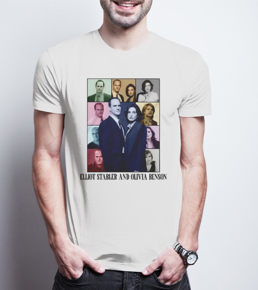 Elliot Stabler And Olivia Benson Collage Eras T-Shirt
