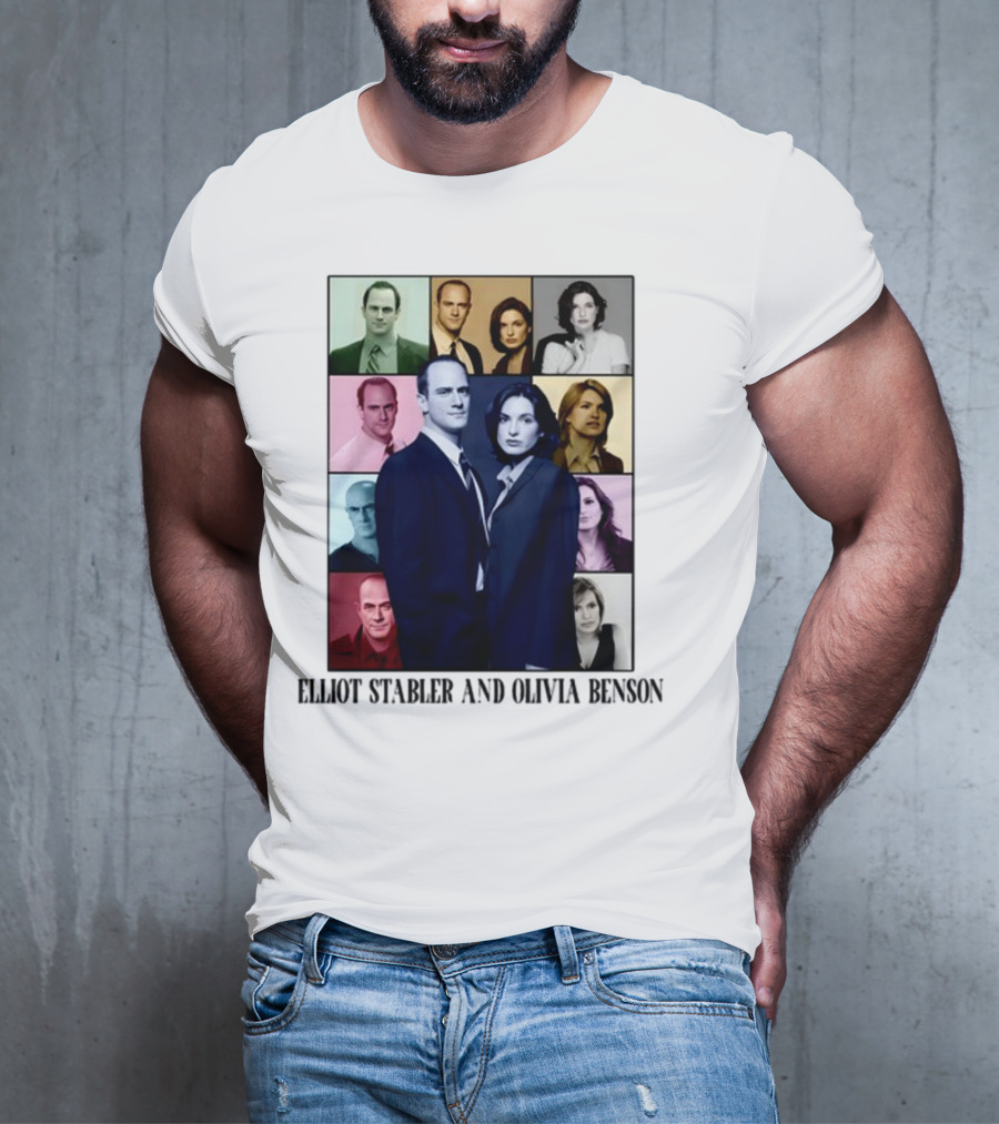 Elliot Stabler And Olivia Benson Collage Eras T-Shirt