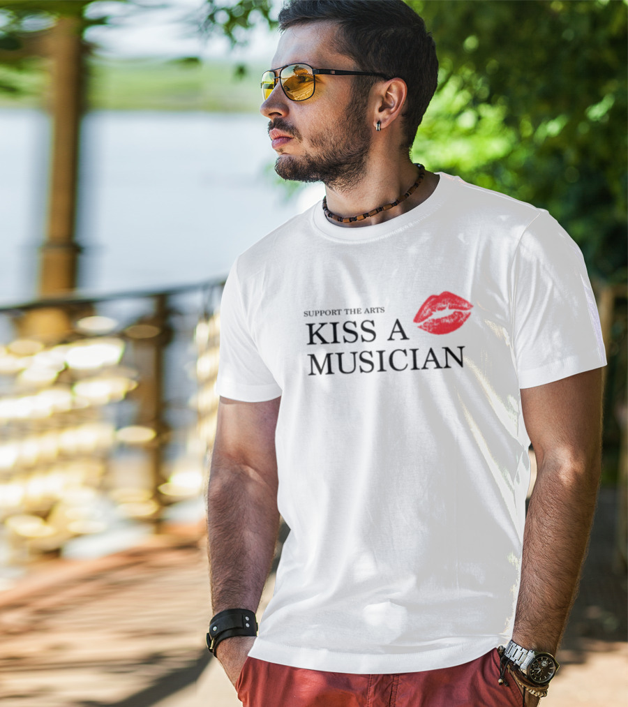 Support The Arts Kiss A Musician Red Lips T-Shirt