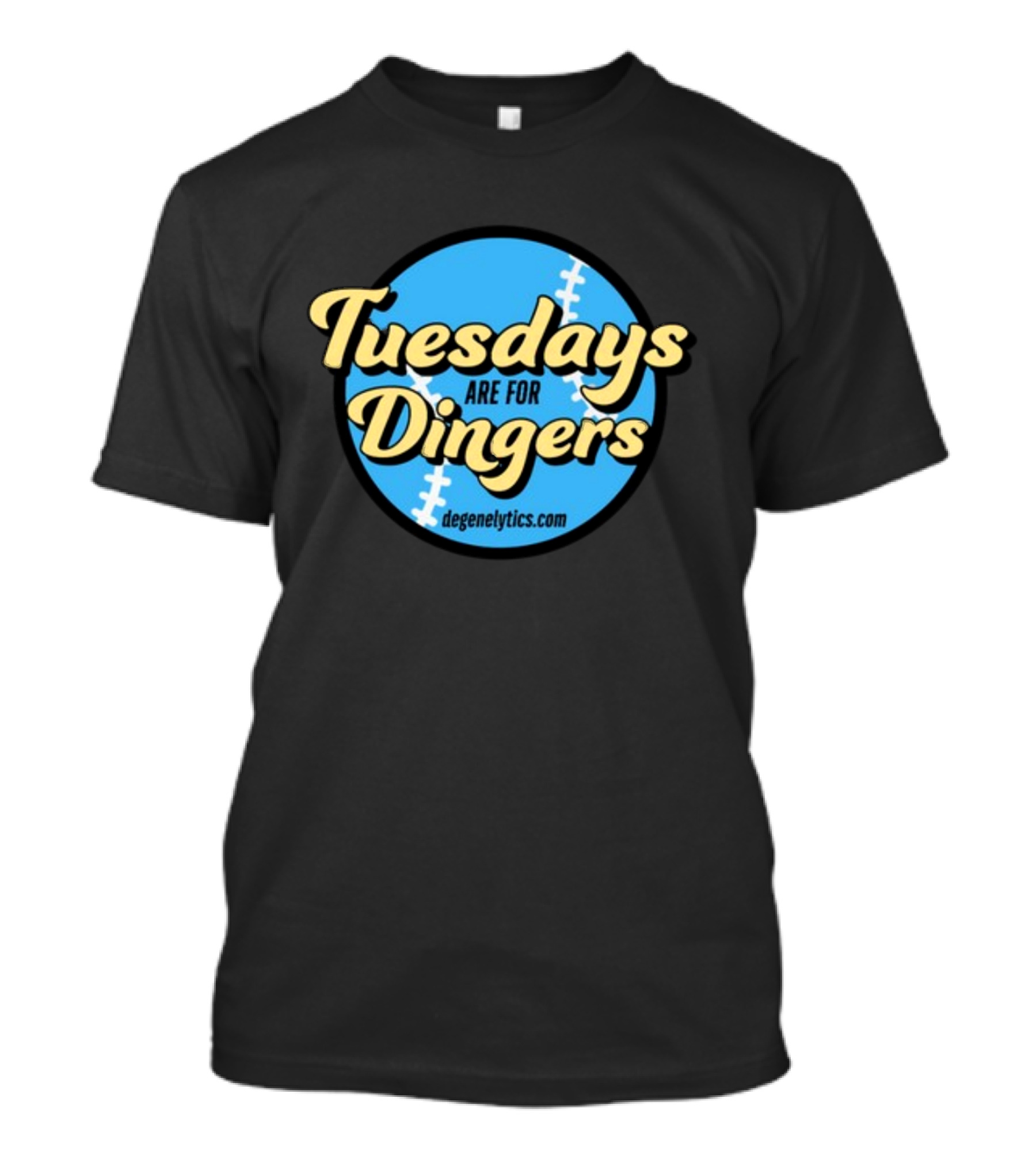 Tuesdays Are For Dingers Degeneltyics.com Football Stitch T-Shirt