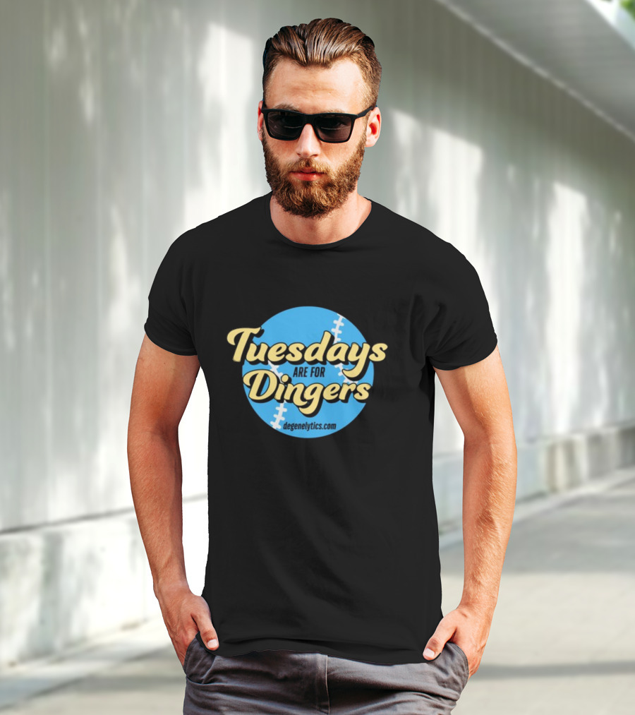 Tuesdays Are For Dingers Degeneltyics.com Football Stitch T-Shirt