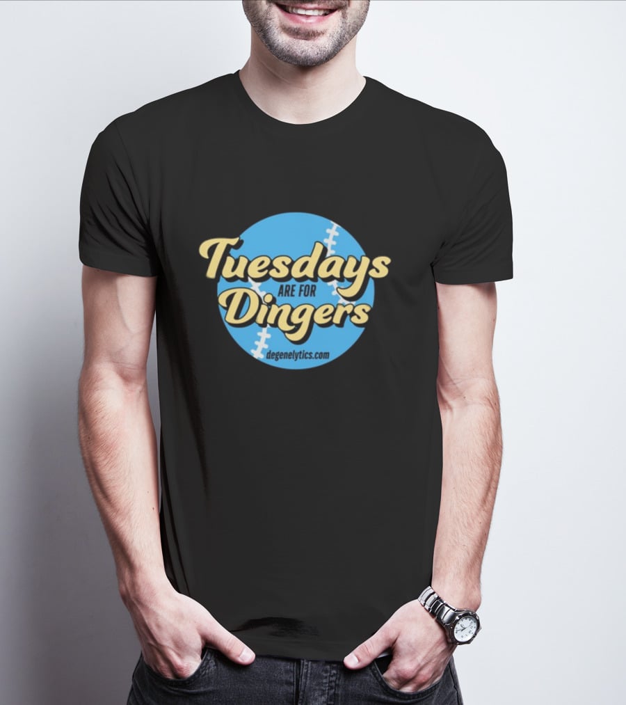 Tuesdays Are For Dingers Degeneltyics.com Football Stitch T-Shirt