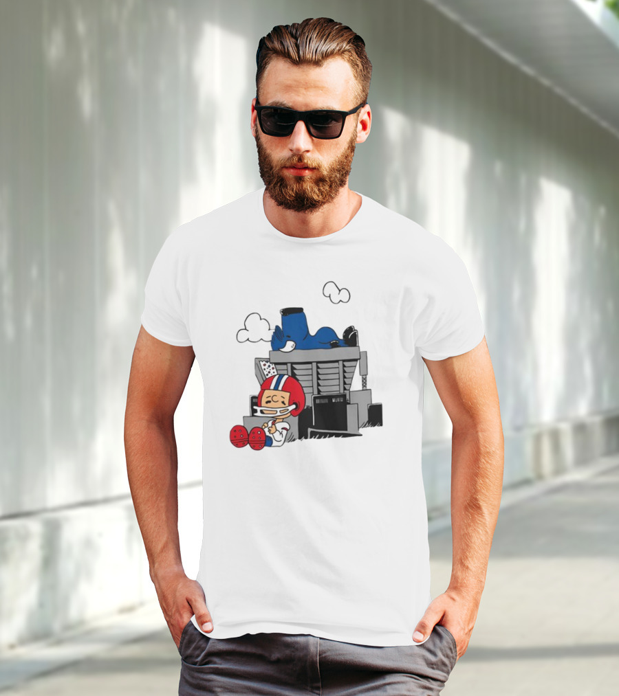 Waiting The Season Football Player Snoozing On Bleachers T-Shirt