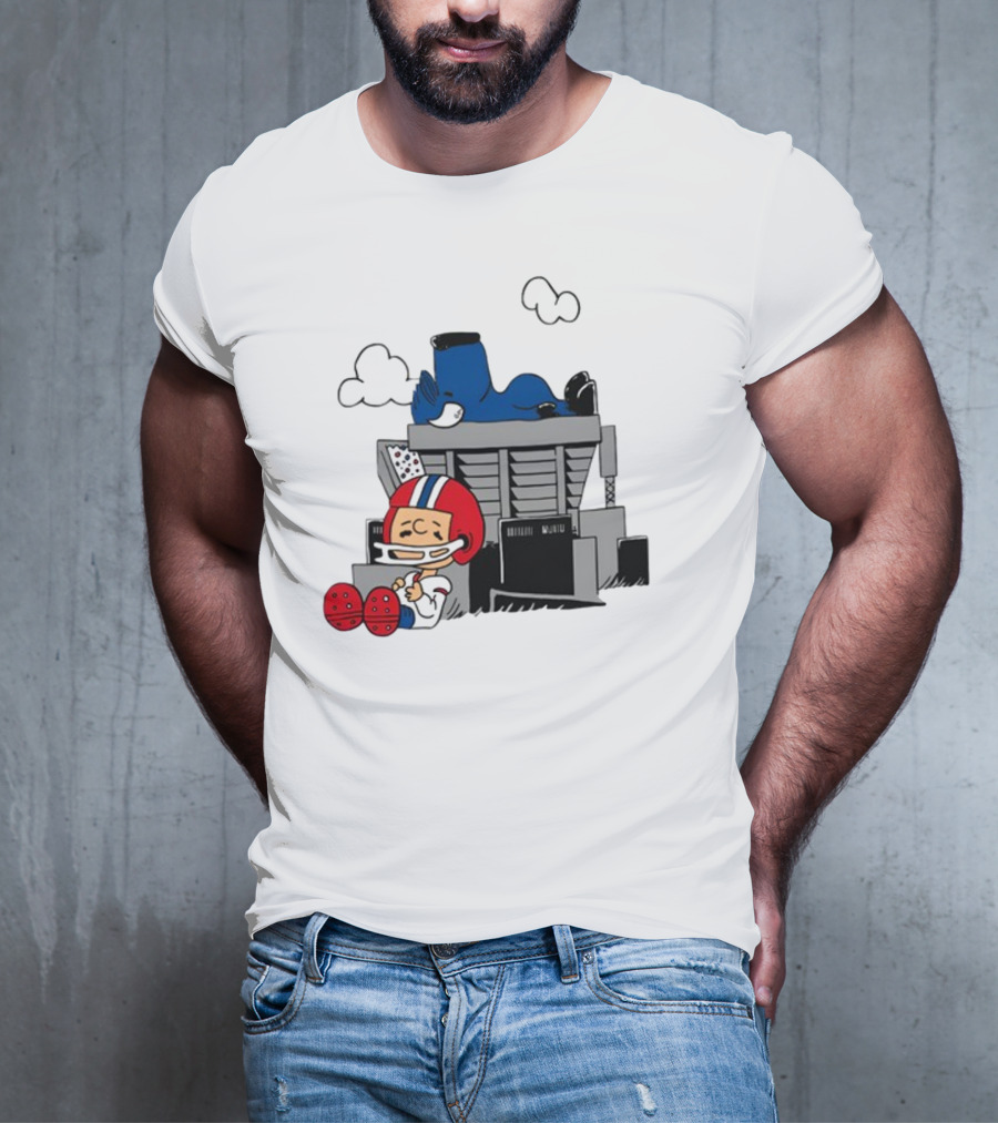 Waiting The Season Football Player Snoozing On Bleachers T-Shirt