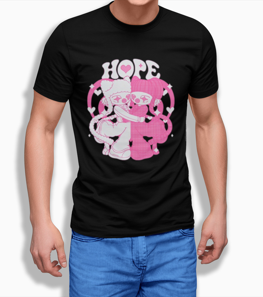 Lizigrace Hope Pink Hearts Embrace T-Shirt