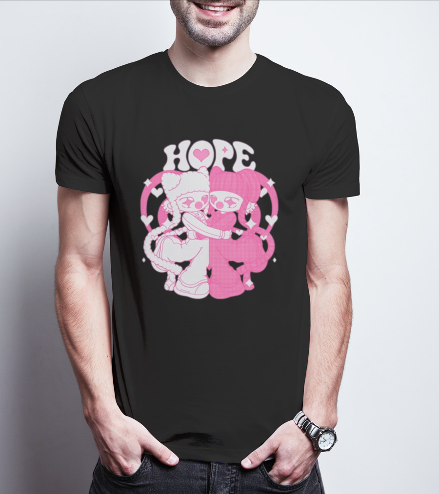 Lizigrace Hope Pink Hearts Embrace T-Shirt