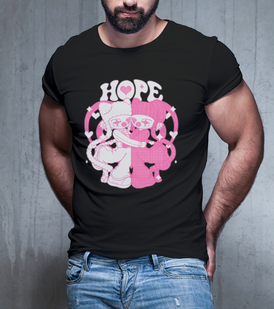 Lizigrace Hope Pink Hearts Embrace T-Shirt