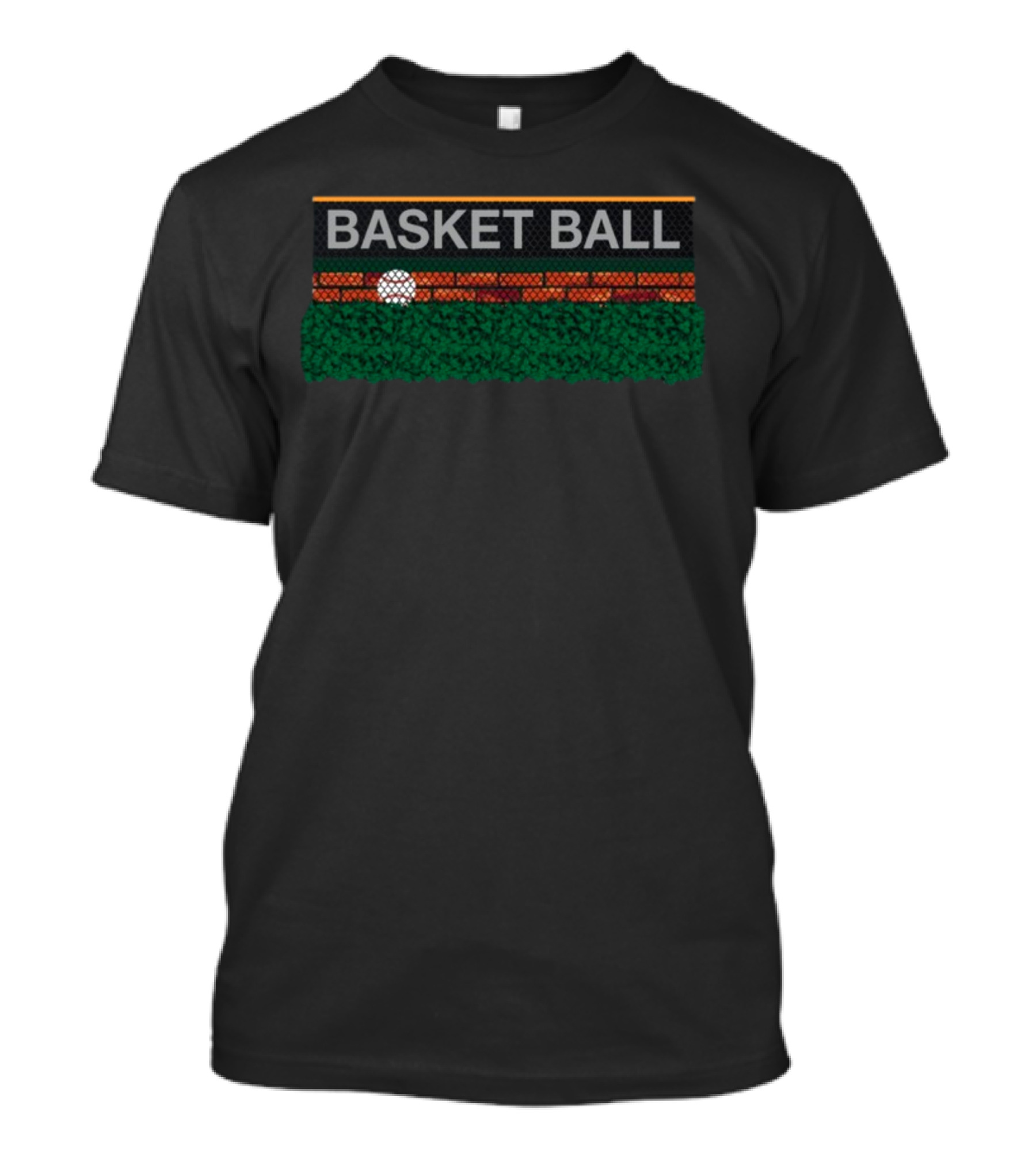 Obviousshirts Basketball Court Fence With Green Bushes T-Shirt
