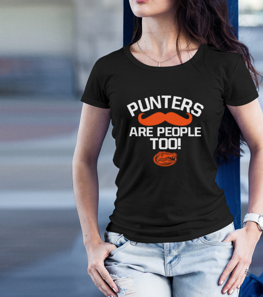 Punters Are People Too Alligator Moustache T-Shirt