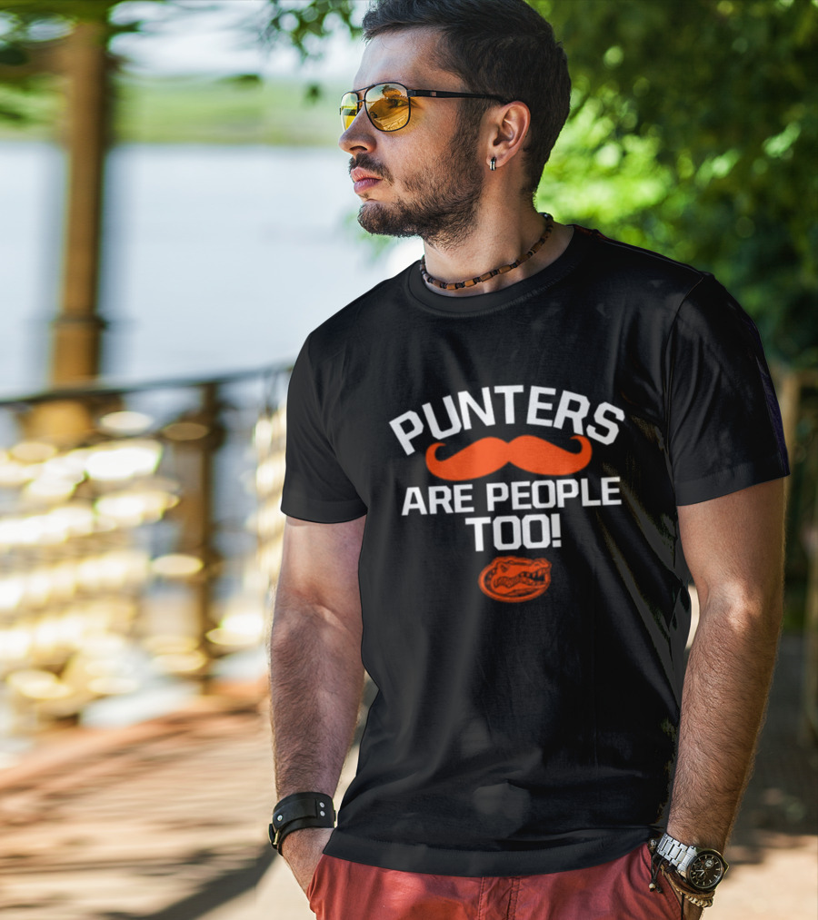 Punters Are People Too Alligator Moustache T-Shirt