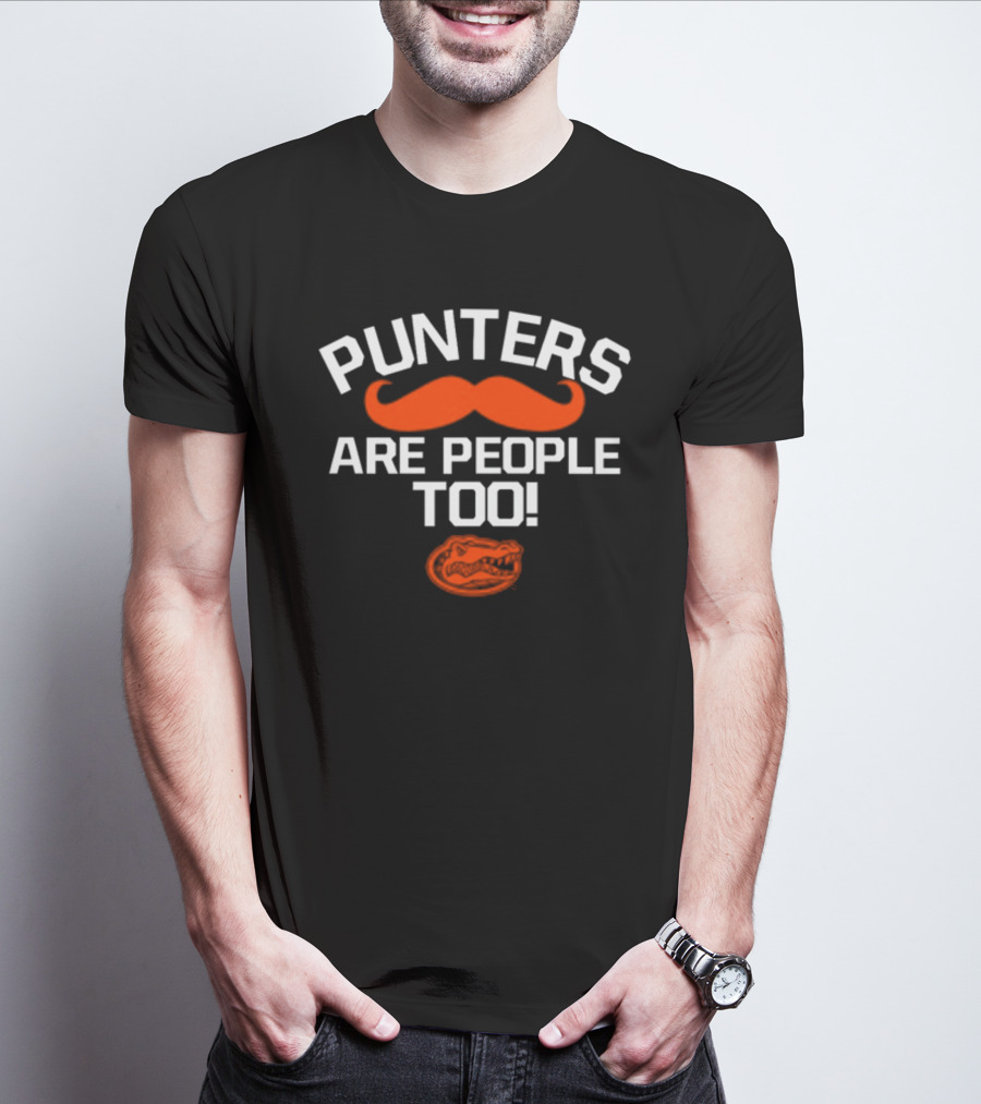 Punters Are People Too Alligator Moustache T-Shirt