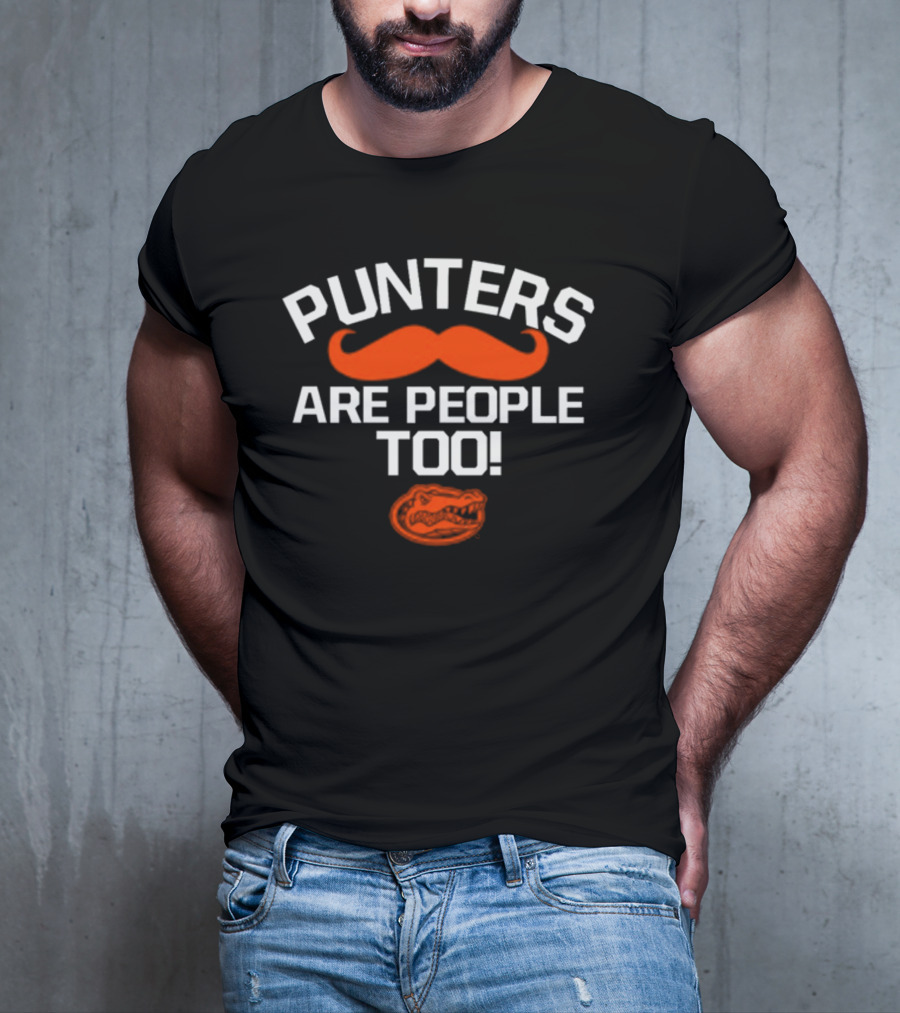 Punters Are People Too Alligator Moustache T-Shirt