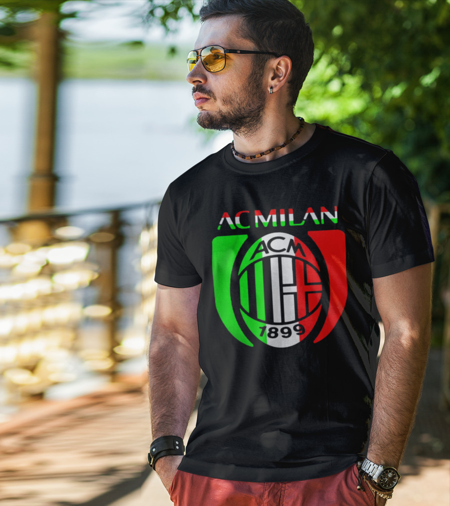 AC Milan ACM 1899 Logo Italy Flag T-Shirt