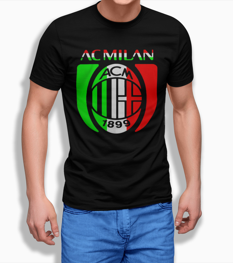 AC Milan ACM 1899 Logo Italy Flag T-Shirt