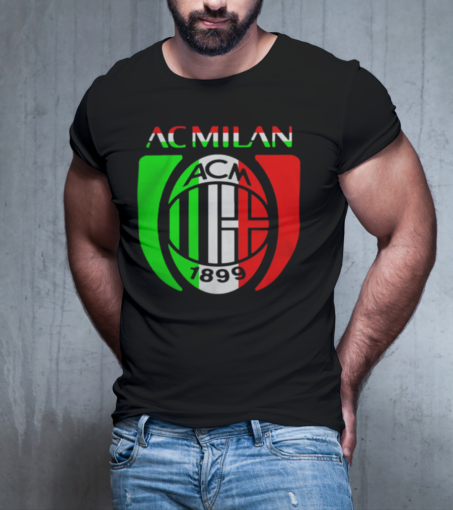 AC Milan ACM 1899 Logo Italy Flag T-Shirt